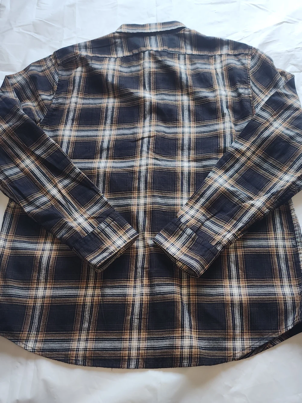 Banana Republic Men's  Plaid Long-Sleeve Button-Up Shirt - Brown/Black Large